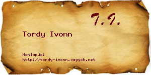 Tordy Ivonn névjegykártya
